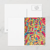 Briefkaarten met kleurrijke abstracte ontwerpen (Voorkant / Achterkant)