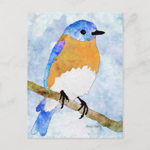 Briefkaarten met oosterse Bluebird waterverf