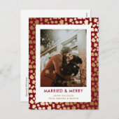 Briefkaarten met Red Married en Merry-kerstfoto's (Voorkant / Achterkant)