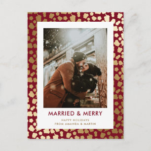 Briefkaarten met Red Married en Merry-kerstfoto's
