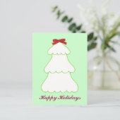 Briefkaarten met rode Feestdagen met witte kerstbo (Staand voorkant)