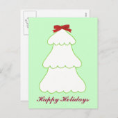 Briefkaarten met rode Feestdagen met witte kerstbo (Voorkant / Achterkant)