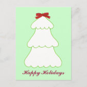 Briefkaarten met rode Feestdagen met witte kerstbo (Voorkant)