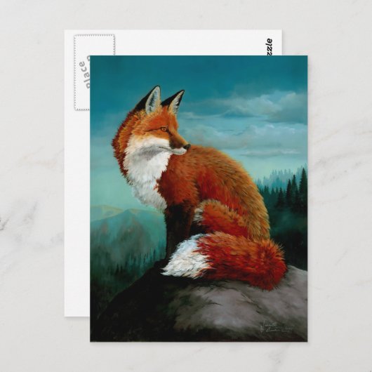 Briefkaarten met rode vos (Voorkant / Achterkant)
