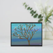 Briefkaarten met roze bloem (Staand voorkant)