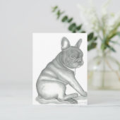 Briefkaarten met schetsen van Franse hond (Staand voorkant)