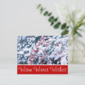 Briefkaarten met sneeuw bedekt door Holly Berries (Staand voorkant)