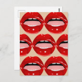 BRIEFKAARTEN MET TOOTH GIRL RED LIPS (Voorkant / Achterkant)