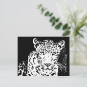 Briefkaarten met witte en zwarte luipaard (Staand voorkant)