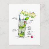 BRIEFKAARTEN - MOJITO RECEPT COCKTAIL ART (Voorkant)