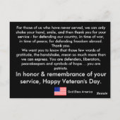 Briefkaarten op de dag van de veteraan (Achterkant)