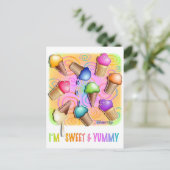 Briefkaarten - Pop Art ICE CREAM CONES (Staand voorkant)
