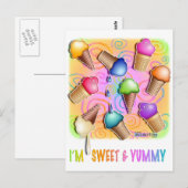 Briefkaarten - Pop Art ICE CREAM CONES (Voorkant / Achterkant)