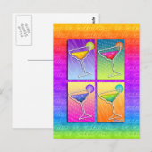Briefkaarten - Pop Art Margaritas (Voorkant / Achterkant)