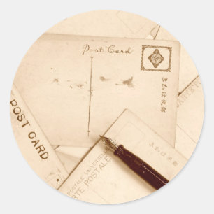 briefkaarten ronde sticker