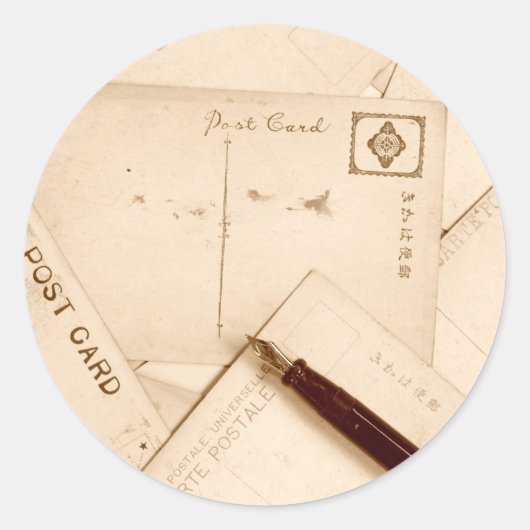 briefkaarten ronde sticker (Voorkant)