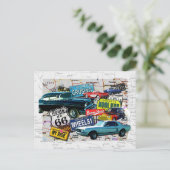 Briefkaarten - Route 66_Classic Cars (Staand voorkant)