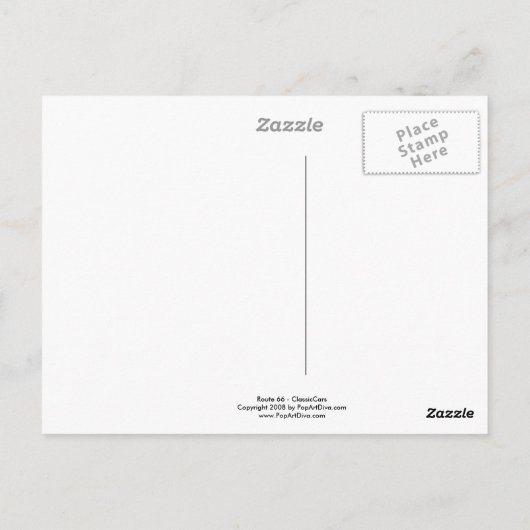Briefkaarten - Route 66_Classic Cars (Achterkant)