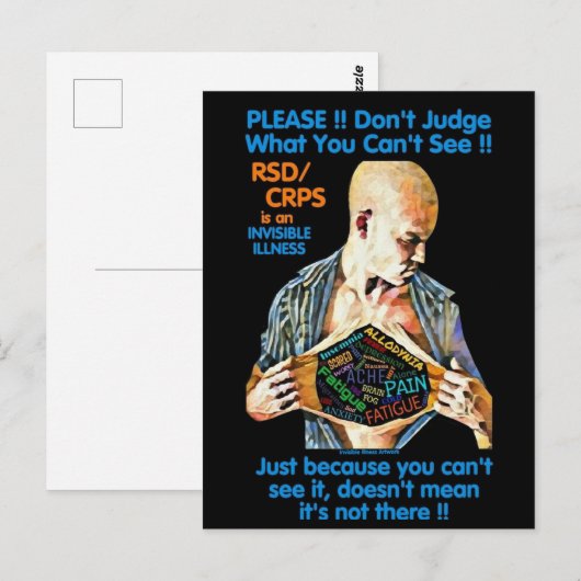 BRIEFKAARTEN...RSD/CRPS - Rechter niet op Briefkaart (Voorkant / Achterkant)