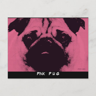 Briefkaarten sjabloon, Pug hondroze