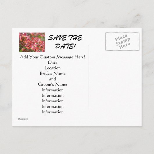 Briefkaarten sparen de datum (Achterkant)