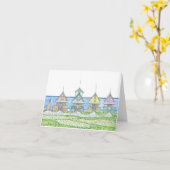 Briefkaarten Strandhuisje (Gele Bloem)