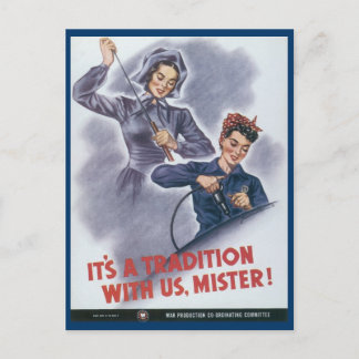 Briefkaarten uit de wereldoorlog, werkende vrouwen