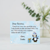 Briefkaarten uit Santa: Holiday Penguin in Santa H (Staand voorkant)
