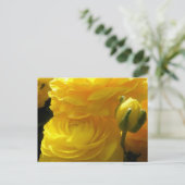 Briefkaarten van Bright Gele Ranunculus Flowers (Staand voorkant)