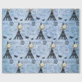 Briefkaarten van de  Eiffeltoren op blauw Cadeaupapier (Vlak)