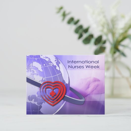 Briefkaarten van de internationale week van verple (Staand voorkant)