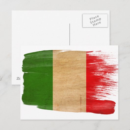 Briefkaarten van de Italiaanse vlag (Voorkant / Achterkant)
