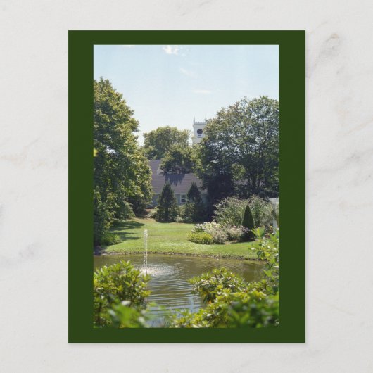 Briefkaarten van de kerk van Edgartown Summer Gard (Voorkant)
