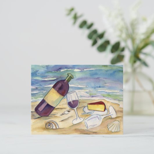 Briefkaarten van de Rode Wijn en de Kaas (Staand voorkant)