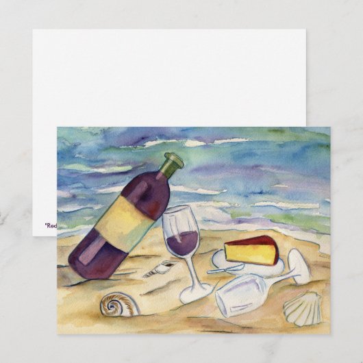 Briefkaarten van de Rode Wijn en de Kaas (Voorkant / Achterkant)