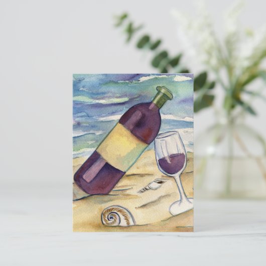 Briefkaarten van de Rode Wijn en de Kaas van de Be (Staand voorkant)