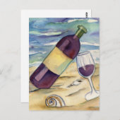 Briefkaarten van de Rode Wijn en de Kaas van de Be (Voorkant / Achterkant)