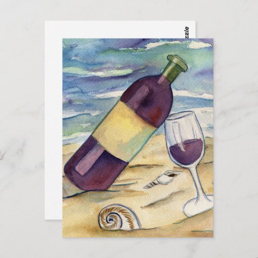 Briefkaarten van de Rode Wijn en de Kaas van de Be (Voorkant / Achterkant)