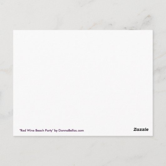 Briefkaarten van de Rode Wijn en de Kaas van de Be (Achterkant)