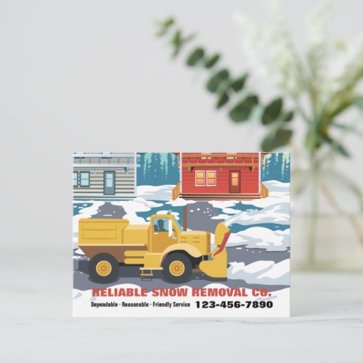 Briefkaarten van de sneeuwruimingsdienst (Staand voorkant)