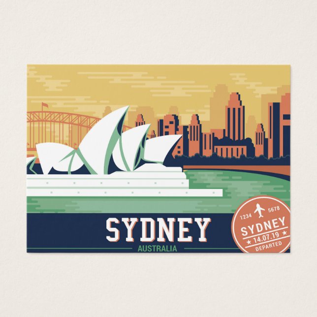 Briefkaarten van de Sydney Visitekaartje (Voorkant)