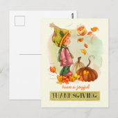 Briefkaarten van de Thanksgiving van Little Boy en (Voorkant / Achterkant)