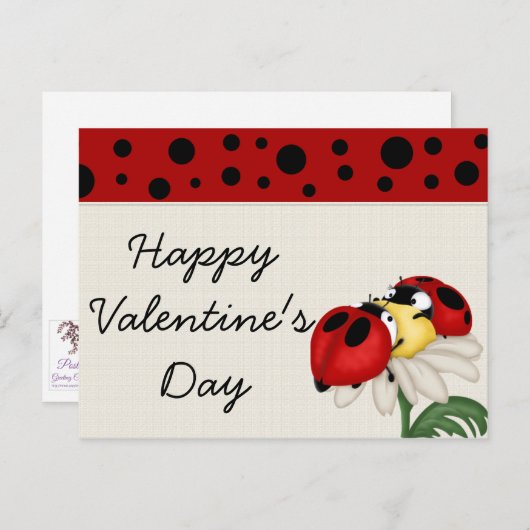 Briefkaarten van de Valentijnsdag van (Voorkant / Achterkant)