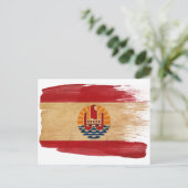 Briefkaarten van de vlag van Frans-Polynesië (Staand voorkant)
