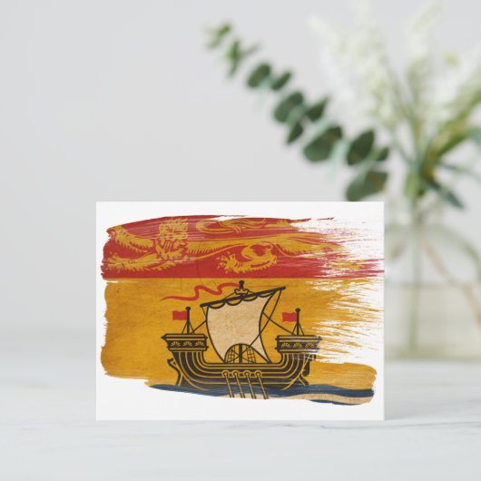 Briefkaarten van de vlag van New Brunswick (Staand voorkant)