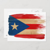 Briefkaarten van de vlag van Puerto Rico (Voorkant / Achterkant)