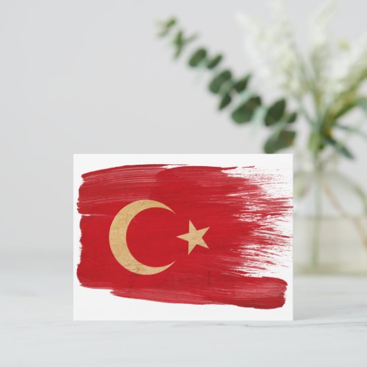 Briefkaarten van de vlag van Turkije (Staand voorkant)