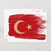 Briefkaarten van de vlag van Turkije (Voorkant / Achterkant)