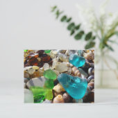 Briefkaarten van de zeebrasem Agate Rocks Shells (Staand voorkant)