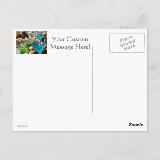 Briefkaarten van de zeebrasem Agate Rocks Shells (Achterkant)